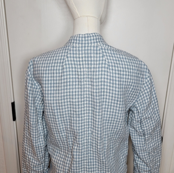 Madewell 100% Linen Oversized Collarless Gingham Blazer Size XS - Picture 9 of 11